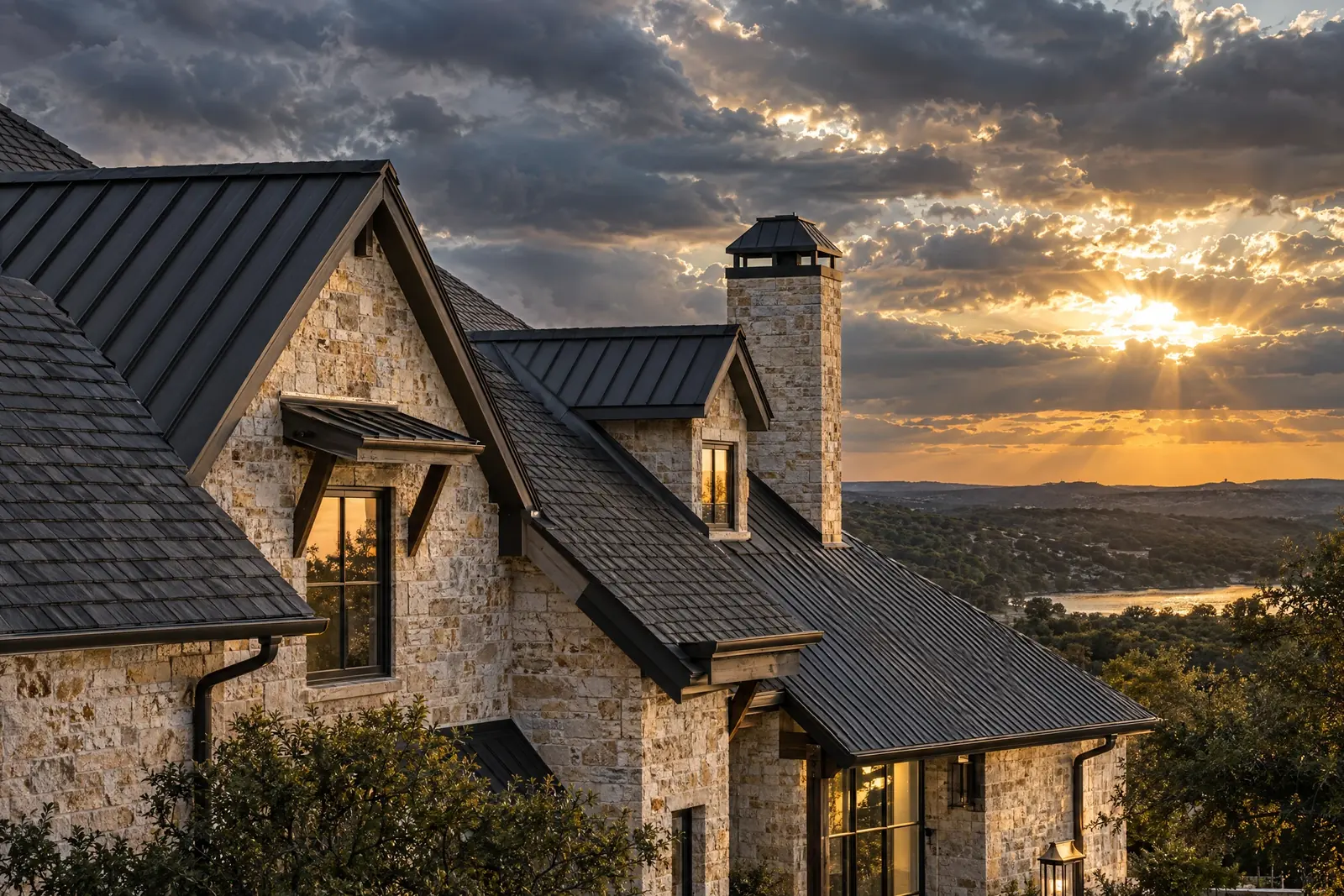 Atmospheric roofline under a clearing sky; not a Royale project photo